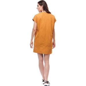 Indyeva Tunic Dress Women's size Large Mustard Yellow Gold Embossed Activewear
